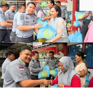Rutan Medan Ikuti Kegiatan Panen Raya dan Penyerahan Bantuan Sosial Serentak UPT Pemasyarakatan bersama Menteri IMIPAS Secara Virtual